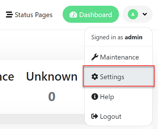 Uptime Kuma Settings